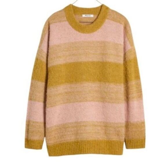NWT Madewell Otis Space Dye Pullover Sweater Pink Oyster Alpaca Wool Blend $148 - Picture 4 of 6